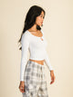 HARLOW HARLOW PENNY KEYHOLE LONG SLEEVE TEE - WHITE - CLEARANCE - Boathouse