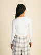 HARLOW HARLOW PENNY KEYHOLE LONG SLEEVE TEE - WHITE - CLEARANCE - Boathouse