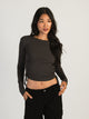 HARLOW HARLOW RACHEL RUCHED LONG SLEEVE - CHARCOAL - CLEARANCE - Boathouse