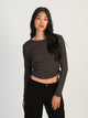HARLOW HARLOW RACHEL RUCHED LONG SLEEVE - CHARCOAL - CLEARANCE - Boathouse