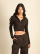 HARLOW HARLOW ELLIE RIBBED ZIP UP - CHOCOLATE - CLEARANCE - Boathouse