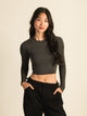 HARLOW HARLOW SEAMLESS LONG SLEEVE MOCKNECK - CHARCOAL - CLEARANCE - Boathouse