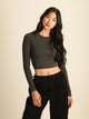 HARLOW HARLOW SEAMLESS LONG SLEEVE MOCKNECK - CHARCOAL - CLEARANCE - Boathouse