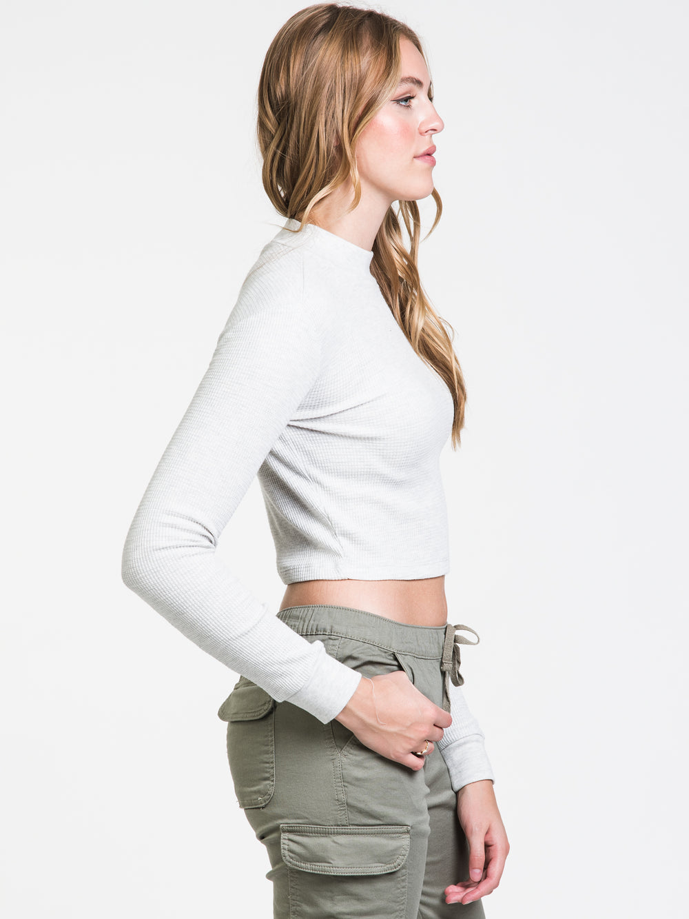 HARLOW WAFFLE MOCK NECK - CLEARANCE