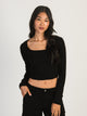 HARLOW HARLOW SQUARE NECK LONGSLEEVE - BLACK - CLEARANCE - Boathouse