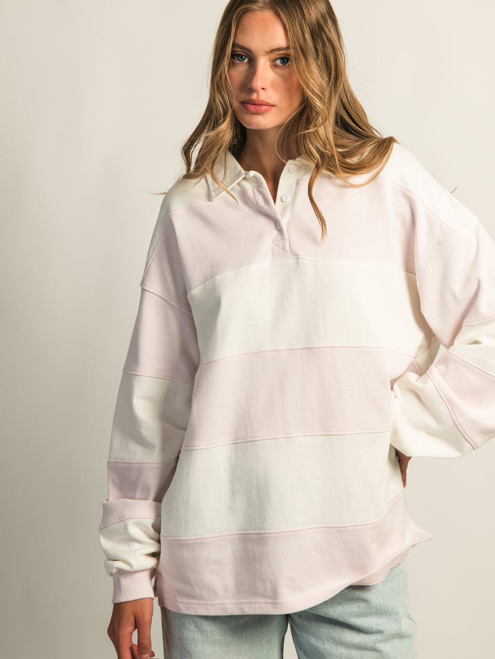 HARLOW RORY RUGBY LONG SLEEVE - BABY PINK