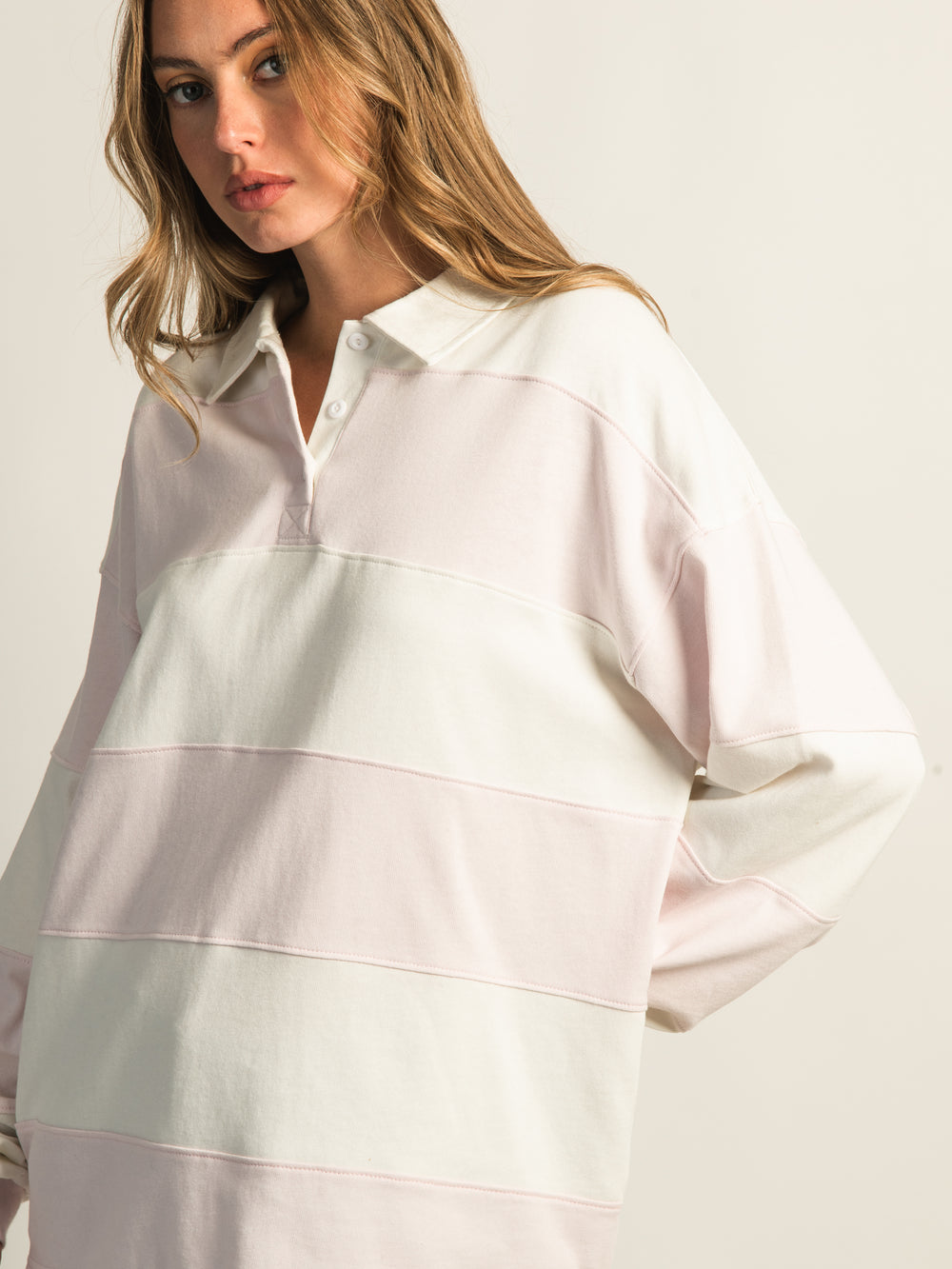 HARLOW RORY RUGBY LONG SLEEVE - BABY PINK