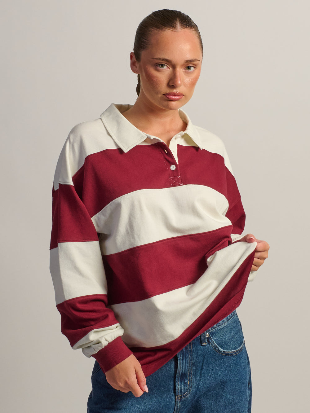 HARLOW RORY RUGBY LONG SLEEVE - BORDEAUX