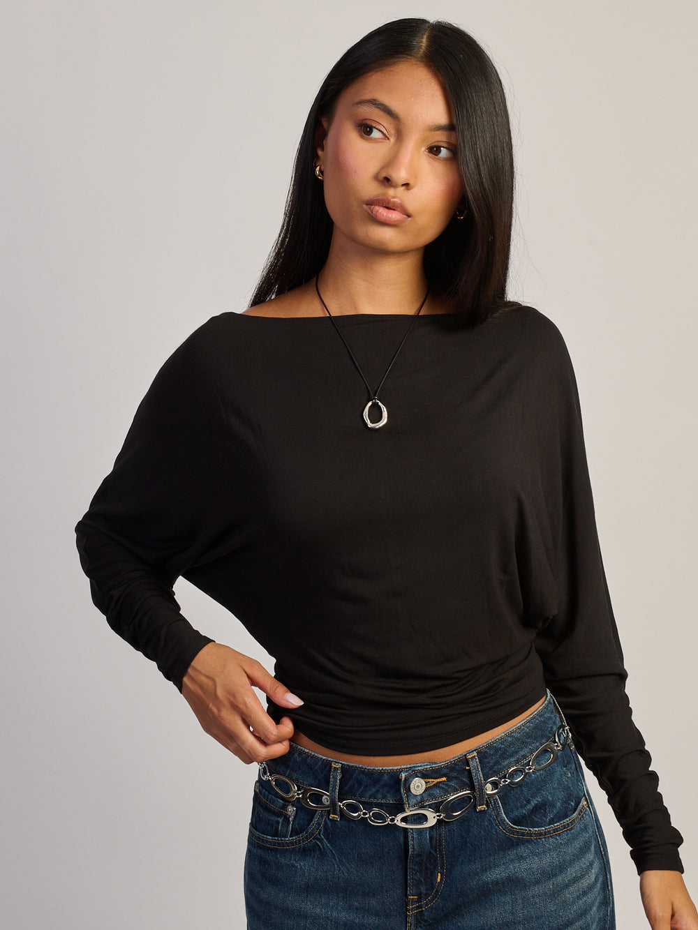 HARLOW SAMI SLOUCH MANCHES LONGUES - NOIR