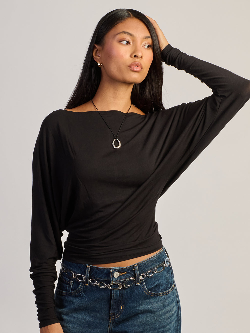 HARLOW SAMI SLOUCH MANCHES LONGUES - NOIR