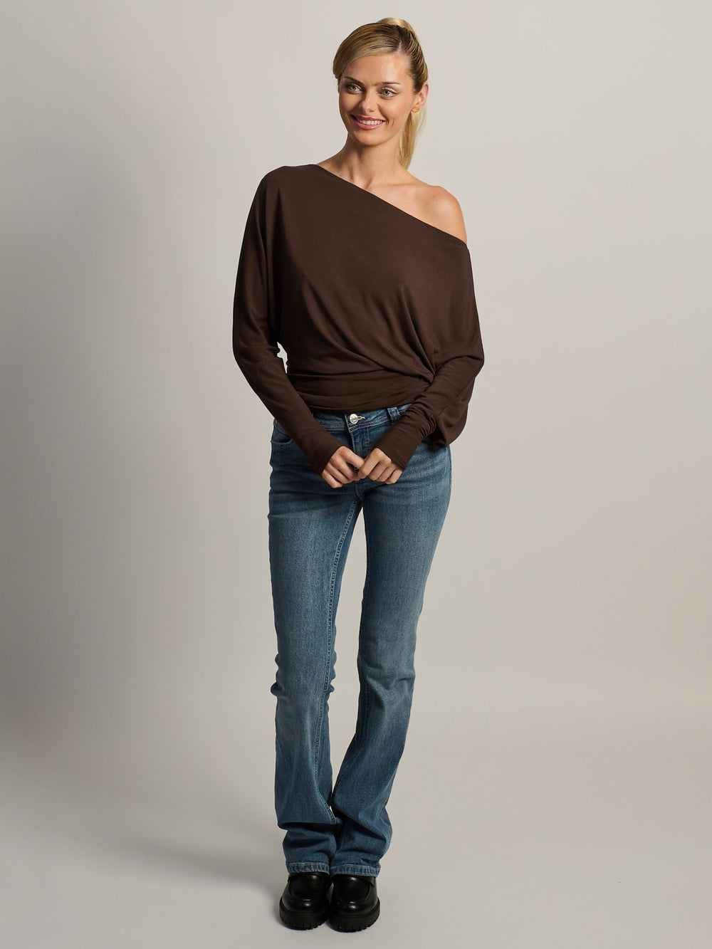 HARLOW SAMI SLOUCH MANCHES LONGUES -MARRON