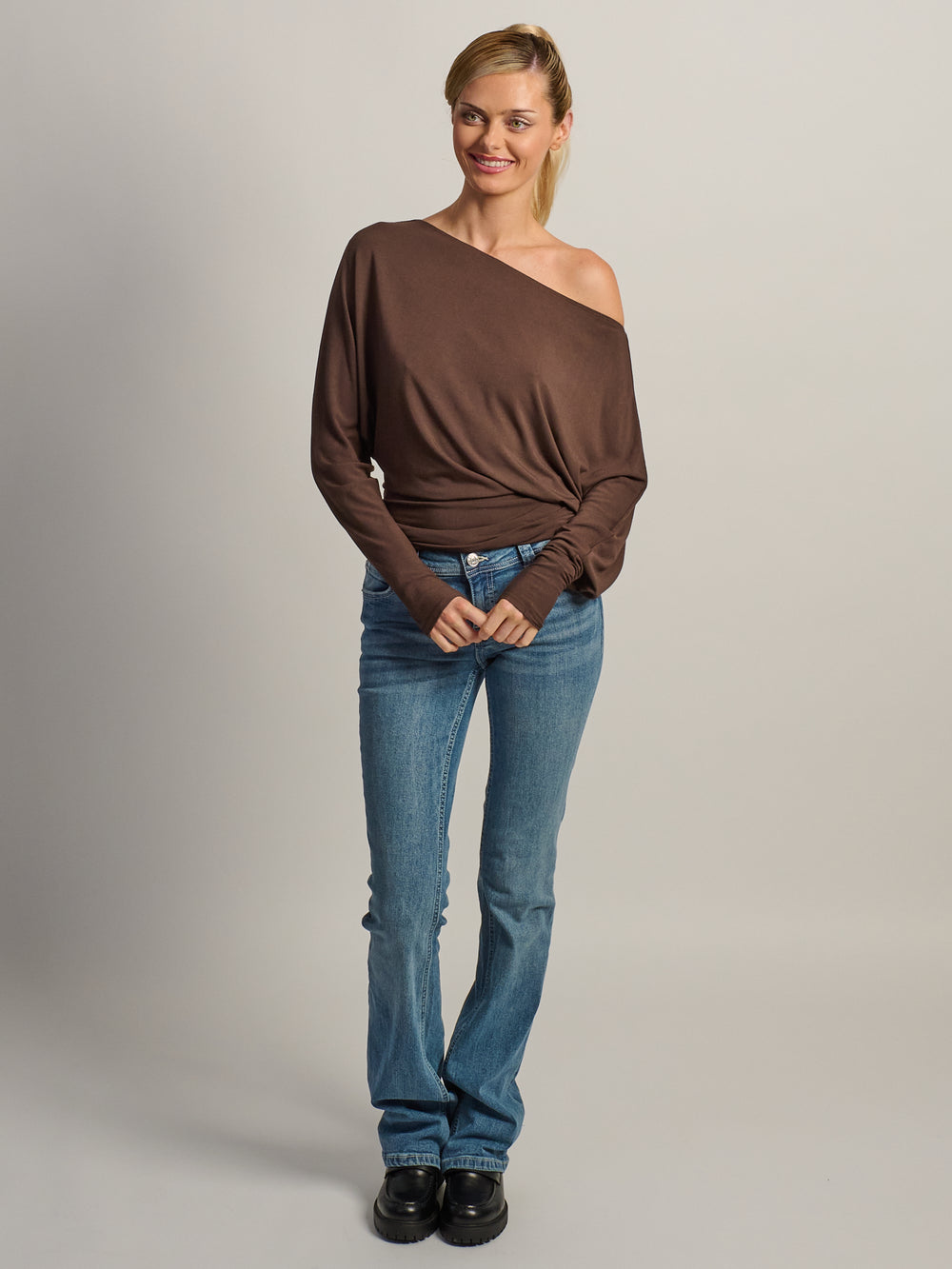 HARLOW SAMI SLOUCH MANCHES LONGUES -MARRON