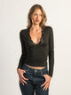 HARLOW PARTY EVELYN LACE LONGSLEEVE - BLACK