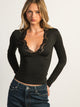 HARLOW PARTY EVELYN LACE LONGSLEEVE - BLACK