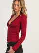 HARLOW HARLOW PARTY EVELYN LACE LONGSLEEVE - BURGUNDY - Boathouse