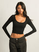 HARLOW HARLOW SEAMLESS SQUARENECK LONG SLEEVE - BLACK - Boathouse