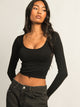 HARLOW HARLOW SEAMLESS SQUARENECK LONG SLEEVE - BLACK - Boathouse