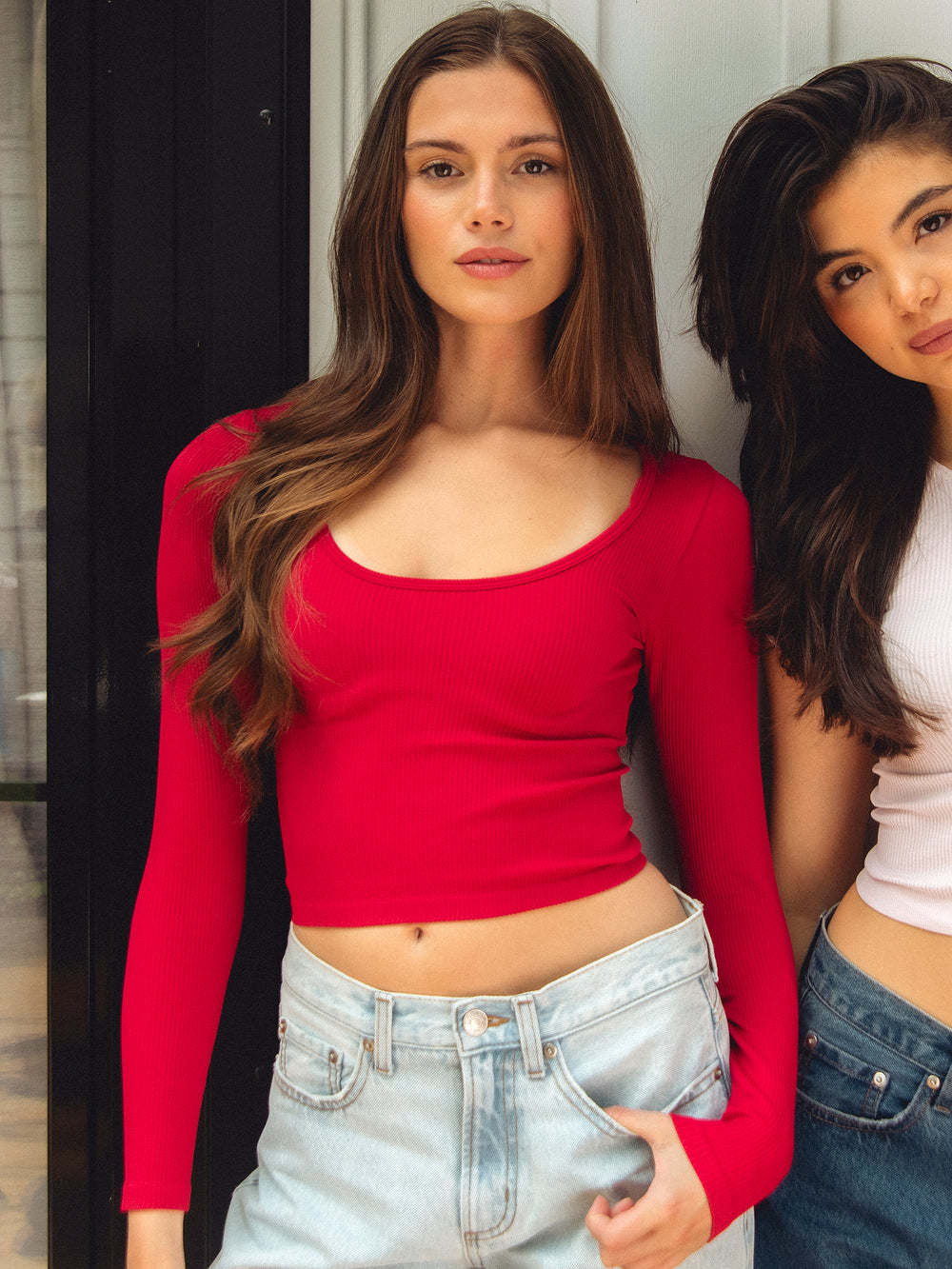 T-SHIRT COL CARRÉ HARLOW SEAMLESS MANCHES LONGUES - PORT