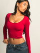 HARLOW HARLOW SEAMLESS SQUARENECK LONG SLEEVE - PORT - Boathouse