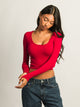 HARLOW HARLOW SEAMLESS SQUARENECK LONG SLEEVE - PORT - Boathouse