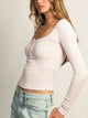 HARLOW HARLOW DAPHNE LONG SLEEVE HENLEY - PINK - Boathouse