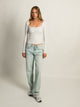 HARLOW HARLOW DAPHNE LONG SLEEVE HENLEY MELANGE - CLOUD - Boathouse