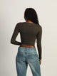 HARLOW HARLOW HARPER NOTCH LONG SLEEVE - CHARCOAL - CLEARANCE - Boathouse
