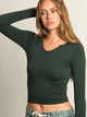 HARLOW HARLOW HARPER NOTCH LONG SLEEVE TEE - FOREST - Boathouse