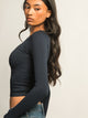 HARLOW HARLOW HARPER NOTCH LONG SLEEVE TEE - NAVY - Boathouse