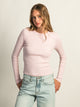 HARLOW HARLOW ESSENTIAL CREWNECK LONG SLEEVE TEE - LIGHT PINK - Boathouse
