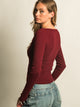 HARLOW HARLOW ESSENTIAL LONG SLEEVE SCOOP NECK - BURGUNDY - Boathouse