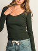 HARLOW HARLOW ESSENTIAL LONG SLEEVE SCOOP NECK - FOREST - Boathouse