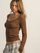 HARLOW HARLOW ESSENTIAL SCOOP NECK LONG SLEEVE - LATTE - Boathouse
