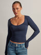 HARLOW HARLOW GIA SCOOPNECK LONG SLEEVE - NAVY - Boathouse