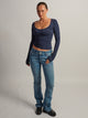 HARLOW HARLOW GIA SCOOPNECK LONG SLEEVE - NAVY - Boathouse