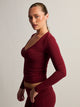 HARLOW HARLOW GIA HENLEY LONG SLEEVE - BURGANDY - Boathouse