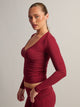 HARLOW HARLOW GIA HENLEY LONG SLEEVE - BURGUNDY - Boathouse