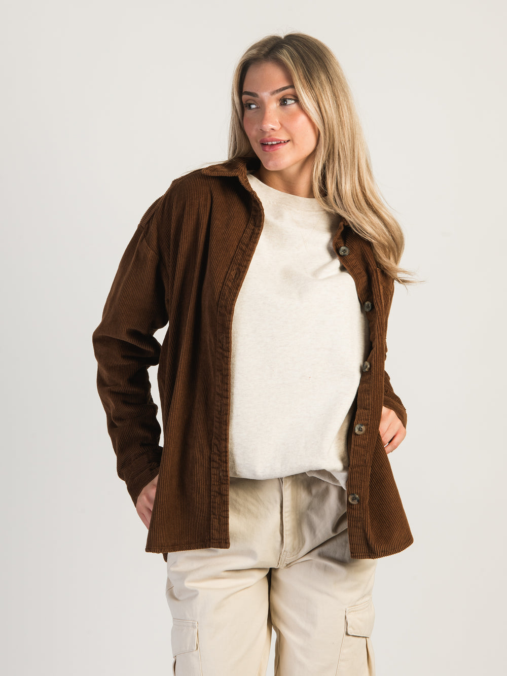HARLOW HARLOW CHRISSY CORD SHIRT - COGNAC - CLEARANCE - Boathouse
