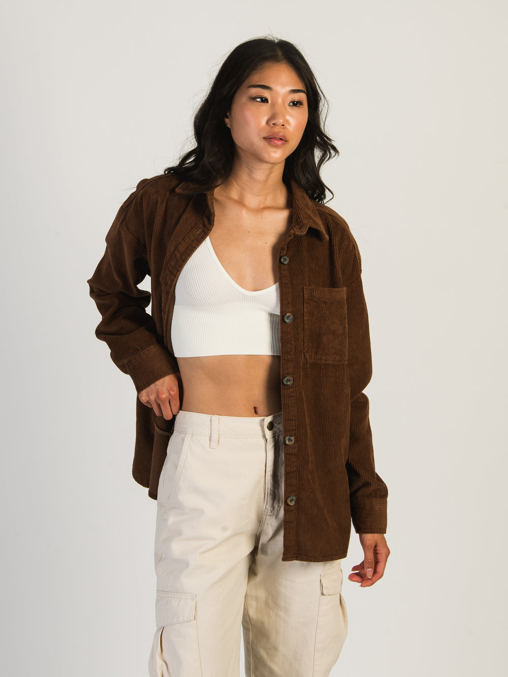 HARLOW HARLOW CHRISSY CORD SHIRT - COGNAC - CLEARANCE - Boathouse