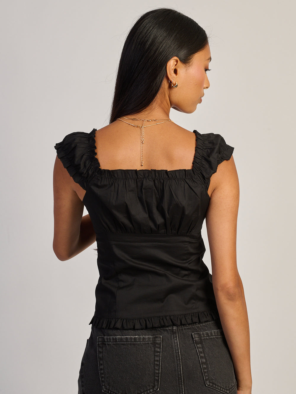 HARLOW EMILY TOP SHIRT - NOIR