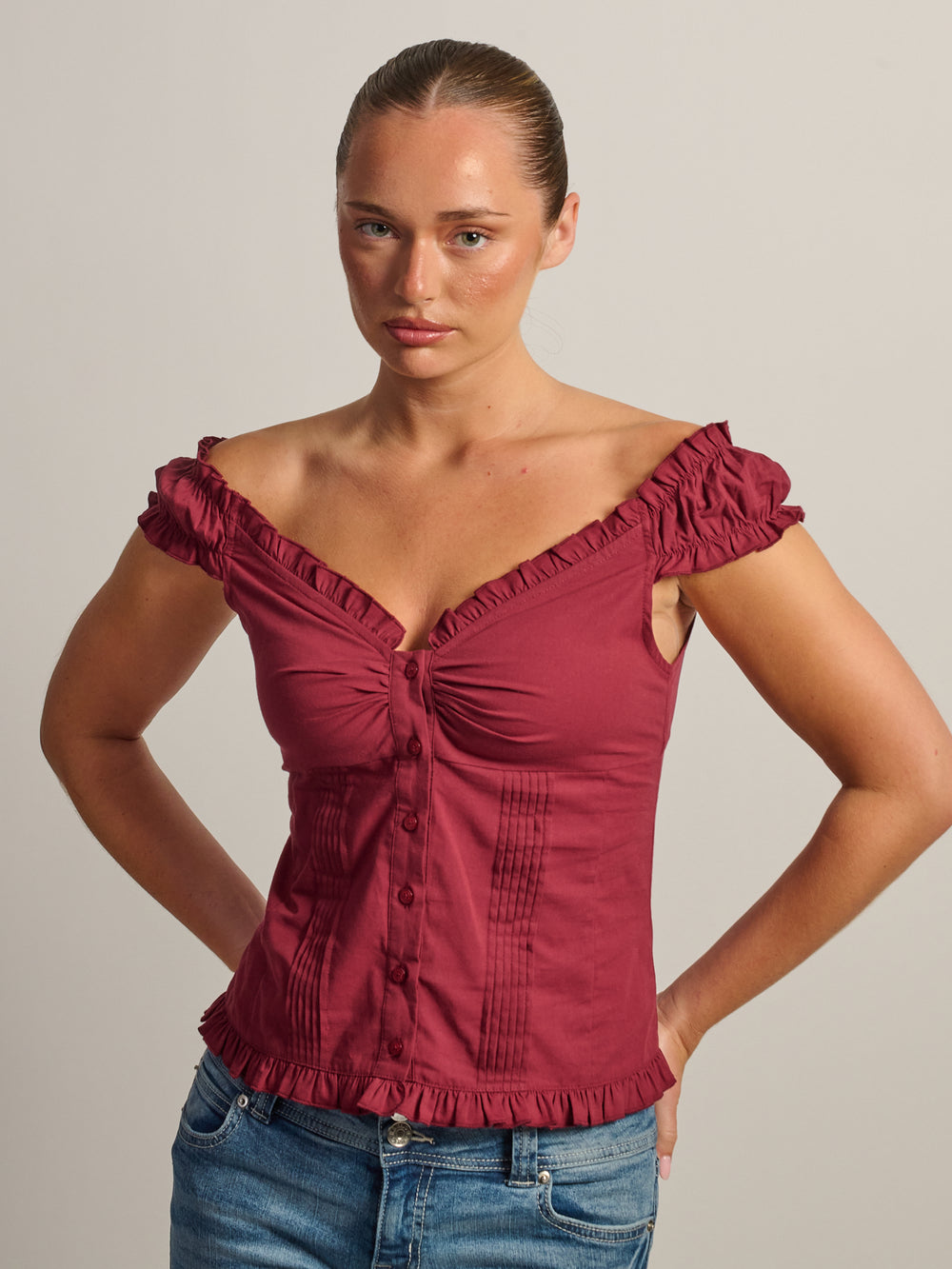 HARLOW HARLOW EMILY TOP - BURGUNDY - Boathouse