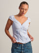 HARLOW EMILY TOP - WHITE/BLUE