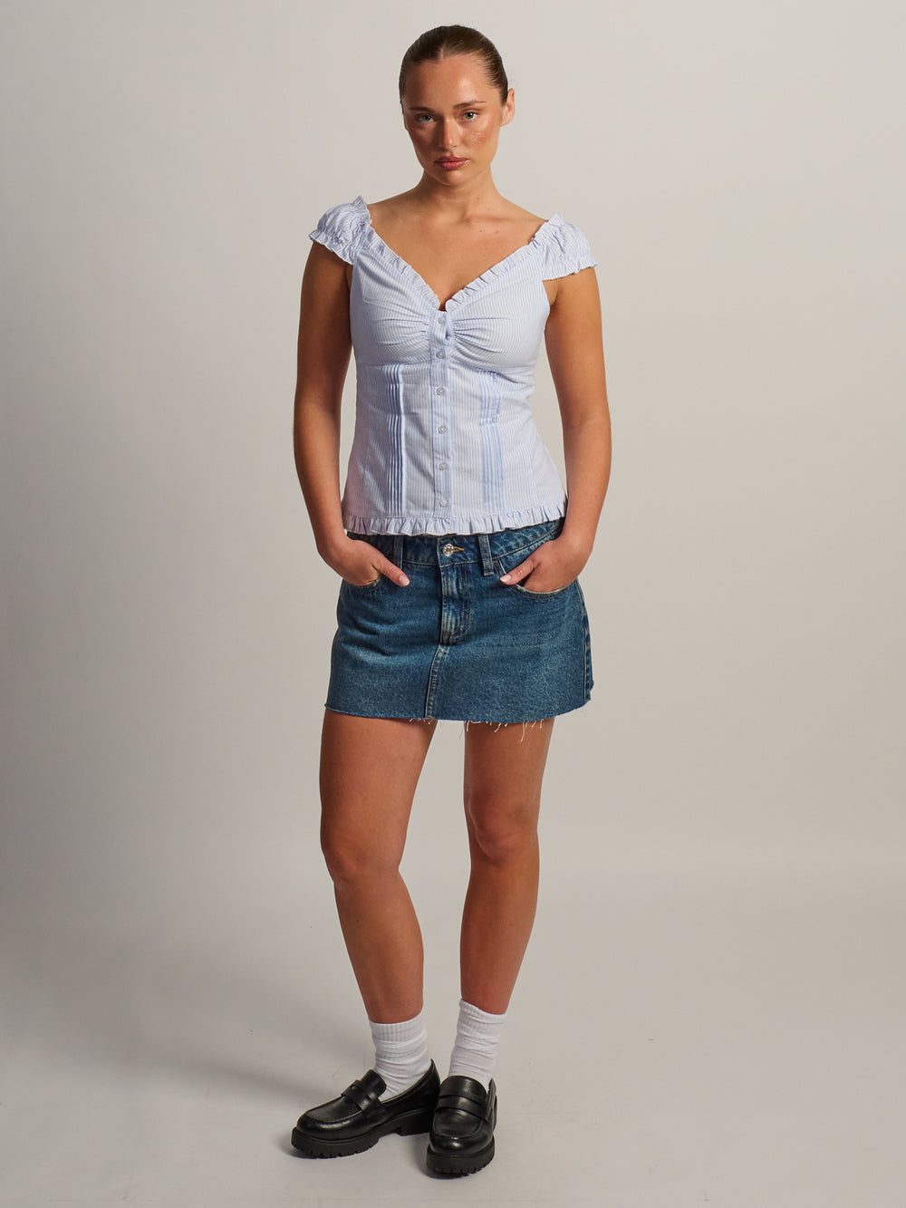 HAUT HARLOW EMILY - BLANC/BLEU