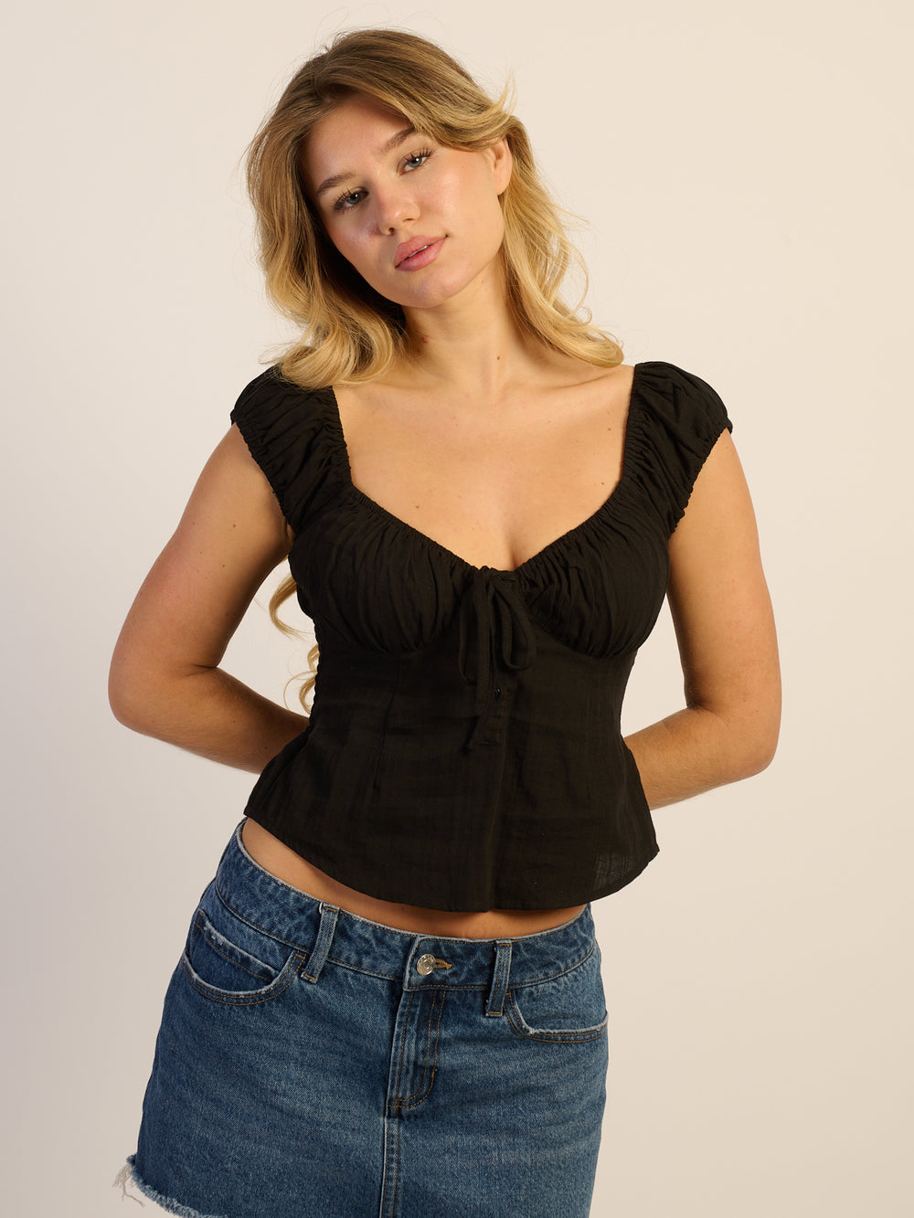 HARLOW EMERY TOP - BLACK
