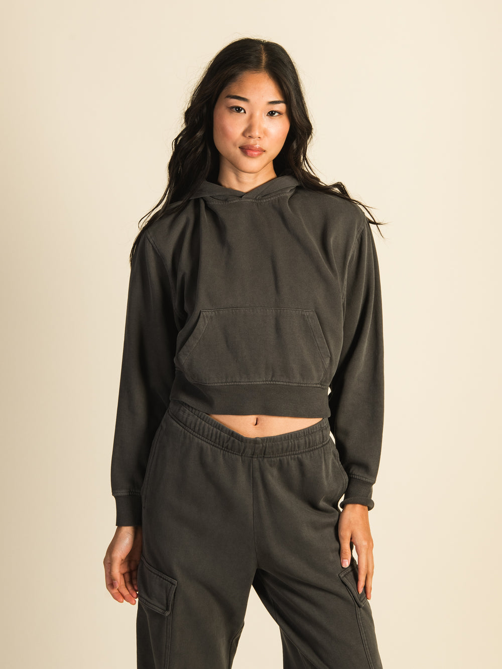 HARLOW BRE POPOVER HOODIE - CHARCOAL - CLEARANCE