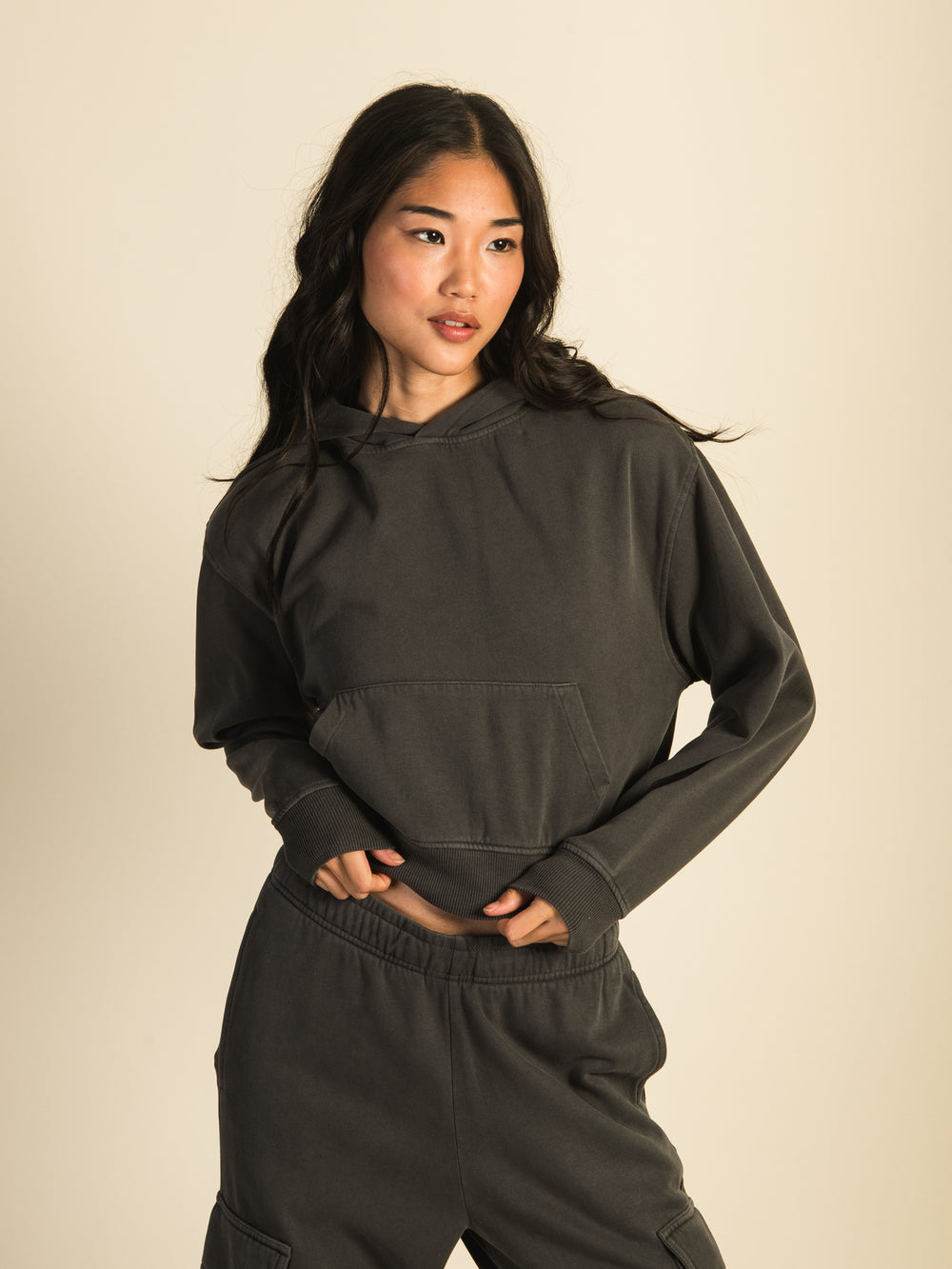HARLOW BRE POPOVER HOODIE - CHARCOAL - CLEARANCE