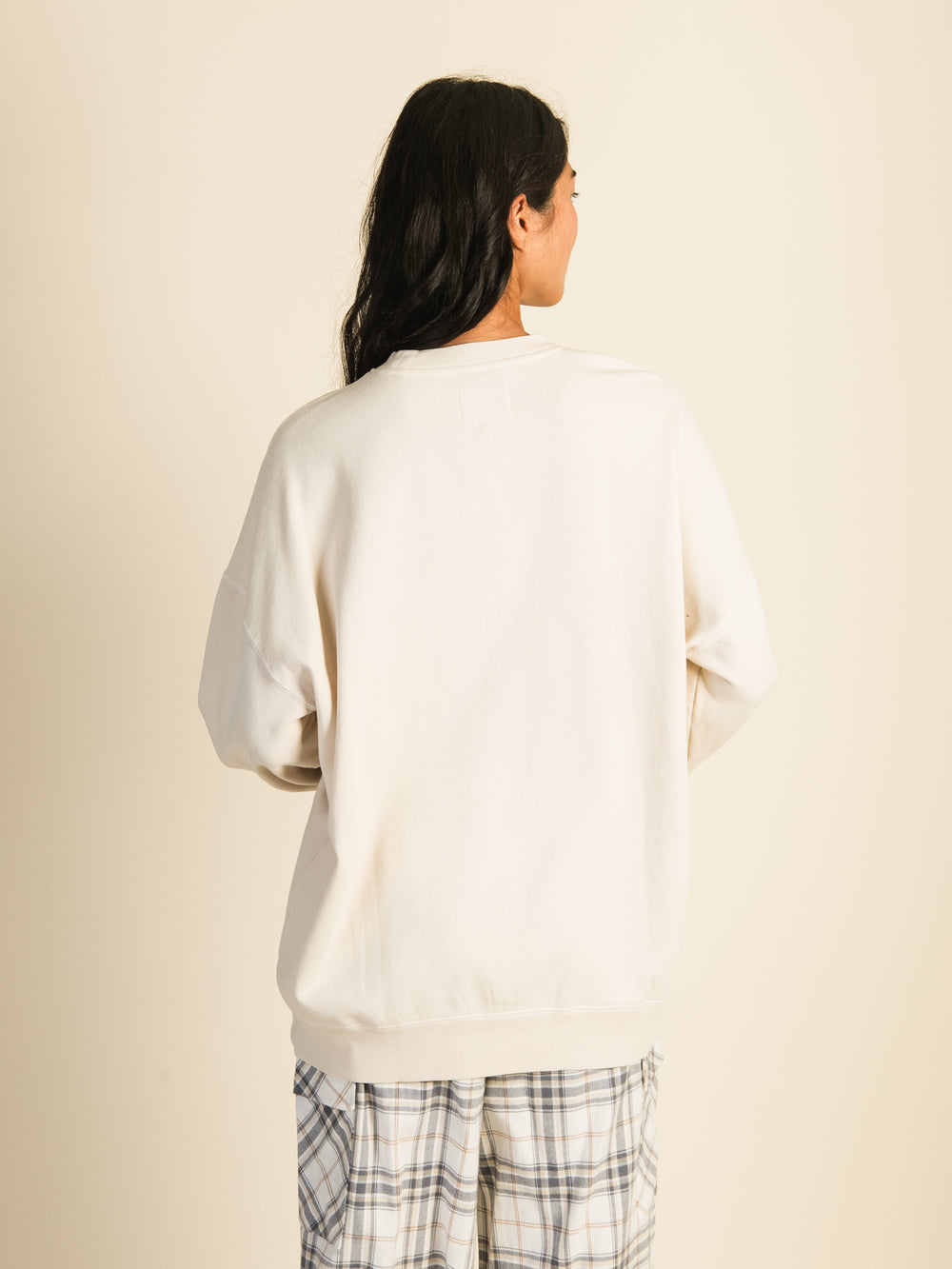 HARLOW MICHELLE VARSITY CREW SWEATSHIRT - CREAM - CLEARANCE