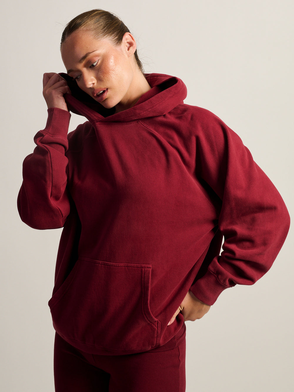 HARLOW CLOUD HOODIE - BURGUNDY