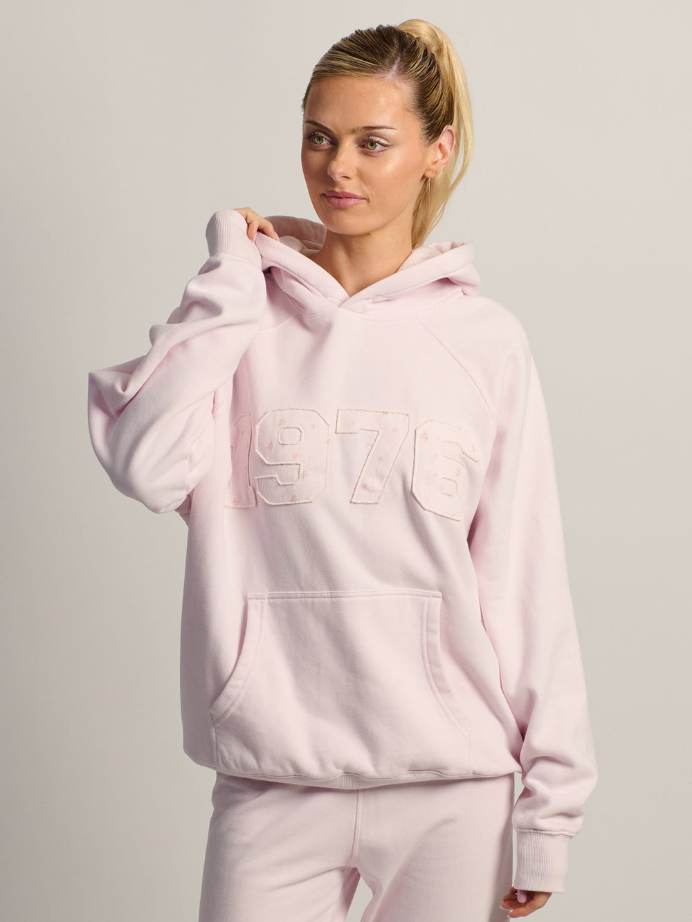 HARLOW CLOUD HOODIE - APPLIQUE - ROSE CLAIR