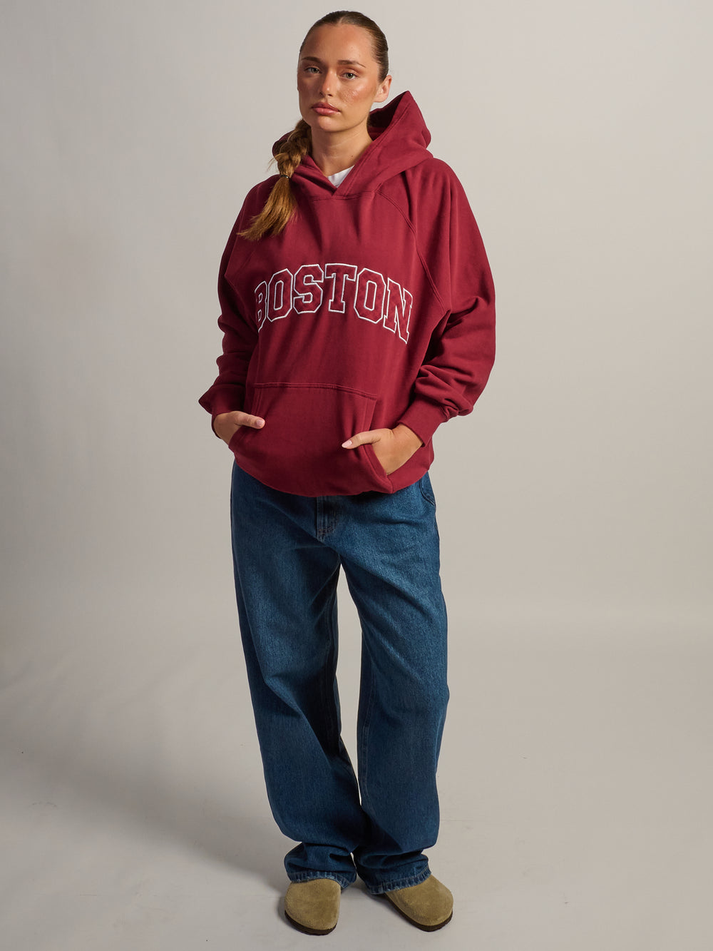 HARLOW CLOUD HOODIE - APPLIQUE - BORDEAUX